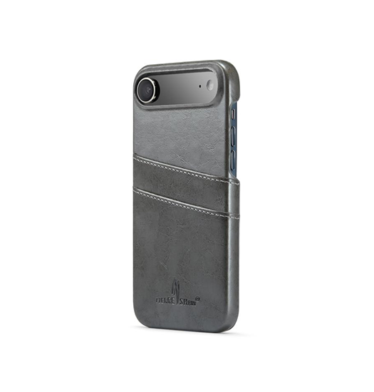 iPhone 17 Air | iPhone 17 Air - NX Design™ Læder Cover M. Kortholder - Grå - DELUXECOVERS.DK