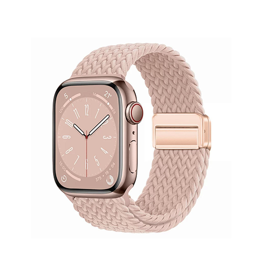 Apple Watch (38/40/SE/41/42mm) - Woven Magnetisk Flettet Rem - Pink Sand
