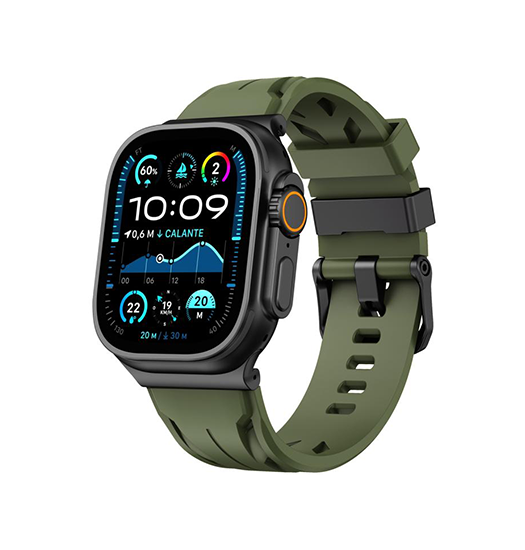 Apple Watch 38-42mm | Apple Watch (38/40/SE/41/42mm) - TrailHunter Silikone - Armygrøn - DELUXECOVERS.DK
