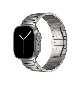 Apple Watch 42mm | Apple Watch (42/44/SE/45/46/49mm) - L'Empiri™ X34 Ægte Titanium Rem - Titaniumgrå - DELUXECOVERS.DK
