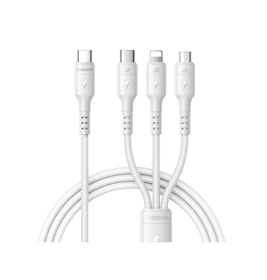 Kabel USB-A til Lightning | JOYROOM™ | 3-i-1 Opladningskabel - USB-C til Lightning / USB-C / Micro-USB - 1.2m - DELUXECOVERS.DK