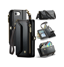 iPhone 16e | iPhone 16e - CaseMe™ RFID Læder Taske / Etui m. Pung - Sort - DELUXECOVERS.DK