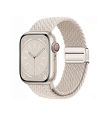 Apple Watch (42/44/SE/45/46/49mm) - Woven Magnetisk Flettet Rem - Starlight