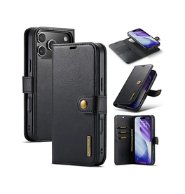 iPhone 17 Pro | iPhone 17 Pro - DG.MING™ Vintage 2-i-1 Læder Etui M. Cover - Sort - DELUXECOVERS.DK