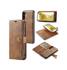 Samsung Galaxy S23 | Samsung Galaxy S23 - DG.MING™ Vintage 2-In-1 Læder Etui M. Cover - Brun - DELUXECOVERS.DK