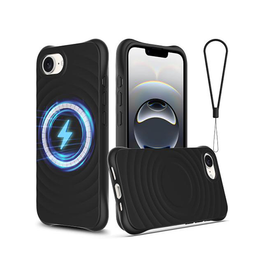 iPhone 16e | iPhone 16e - DeLX™ Wave Silikone Cover - MagSafe kompatibel - Sort - DELUXECOVERS.DK