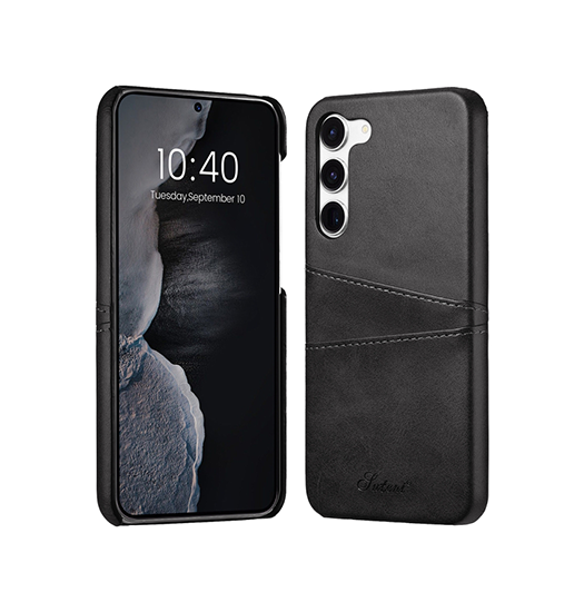 Samsung Galaxy S25 | Samsung Galaxy S25 - NX Design™ Læder Cover M. Kortholder - Sort - DELUXECOVERS.DK
