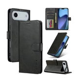 iPhone 17 Air | iPhone 17 Air - LC.IMEEKE™ Læder Cover M. Kortholder - Sort - DELUXECOVERS.DK