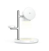 Magnetisk 4-i-1 Hurtigoplader med Natlampe | 15W Qi2 - Hvid