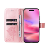 iPhone 16 - BUTTERFLY™ Læder Etui / Taske M. Pung - Rose