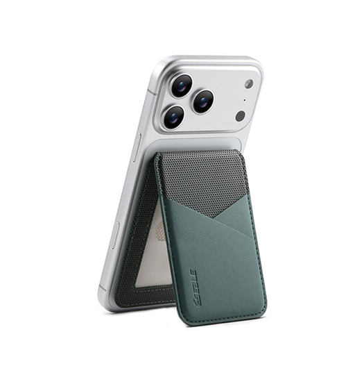 <X>ESEBLE™ - RFID Læder Kortholder til iPhone - M. MagSafe - Mærkegrøn