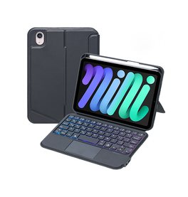 iPad Mini 6 | iPad Mini 6/7 (2021/2024) - TIMBRE™ Cover M. Trådløs Tastatur - Engelsk Layout - Sort - DELUXECOVERS.DK