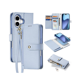 iPhone 17 | iPhone 17 - DUX DUCIS™ 2-i-1 Læder Etui M. Aftageligt Cover - Blå - DELUXECOVERS.DK