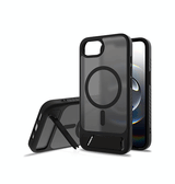 iPhone 16e | <AAA>iPhone 16e - Frosted MagSafe Cover M. Kickstand - Sort - DELUXECOVERS.DK