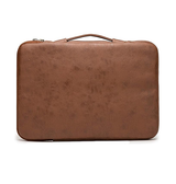 Macbook Sleeve | MacBook 16" - Kinmac Læder Sleeve M. Håndtag - Brun - DELUXECOVERS.DK