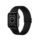 Apple Watch 42mm | Apple Watch (42/44/SE/45/46/49mm) - Polyester Nylon Rem Armbånd - Sort - DELUXECOVERS.DK