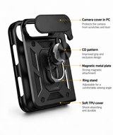 iPhoneDuo | iPhone Duo - NX Pro™ Armor Cover m. Ring Holder - Sort - DELUXECOVERS.DK