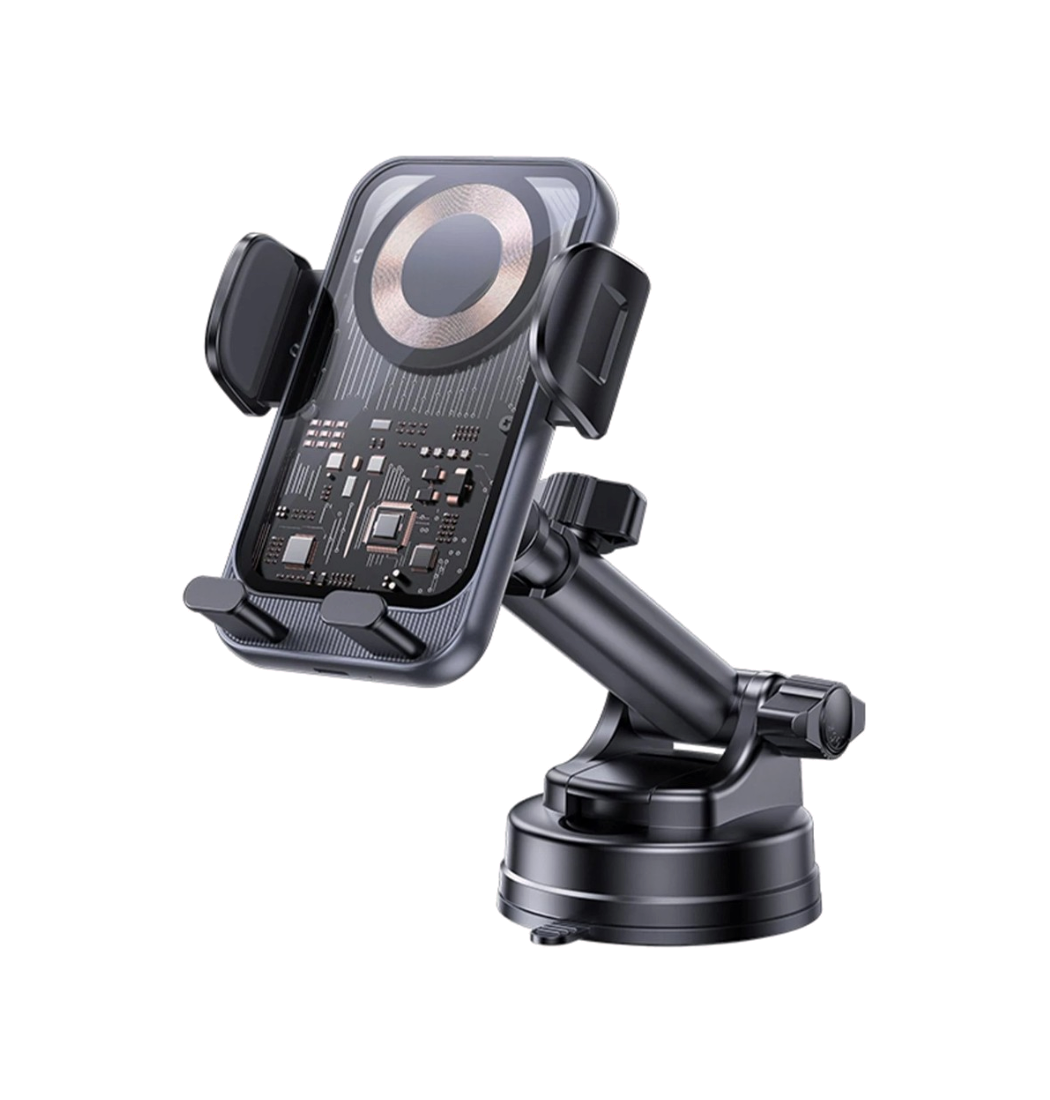 Mobilholder Trådløs (QI) | YESIDO® - 15W Trådløs Biloplader m. Sugekop - Sort - DELUXECOVERS.DK