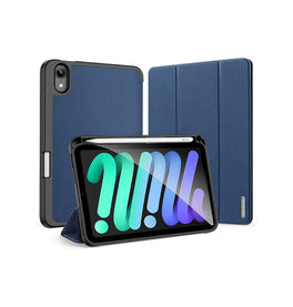 iPad Mini 6 | iPad Mini 6/7 (2021/2024) - DUX DUCIS™ Trifold Læder Cover M. Stander - Blå - DELUXECOVERS.DK