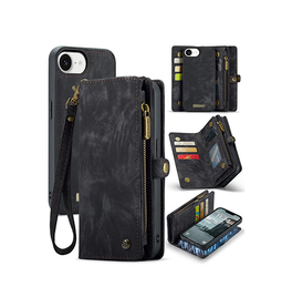 iPhone 16e | iPhone 16e - CaseMe™ Multifunktionel Læder Etui / Pung - Sort - DELUXECOVERS.DK