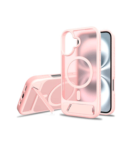 iPhone 16 Plus | <AAA>iPhone 16 Plus - Frosted MagSafe Cover M. Kickstand - Pink - DELUXECOVERS.DK