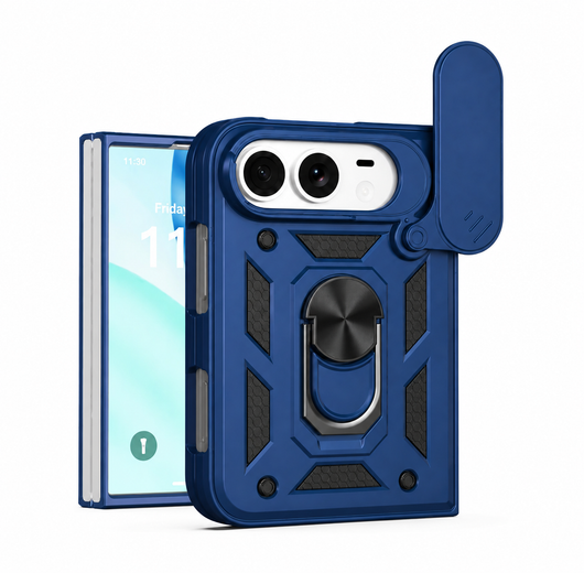 iPhoneDuo | iPhone Duo - NX Pro™ Armor Cover m. Ring Holder - Blå - DELUXECOVERS.DK