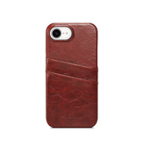 iPhone 16e | iPhone 16e - NX Design™ Læder Cover M. Kortholder - Brun - DELUXECOVERS.DK