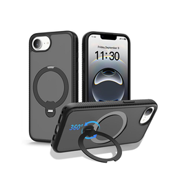 iPhone 17e / 16e | iPhone 17e / 16e - MagSafe-cover med stander - Sort - DELUXECOVERS.DK
