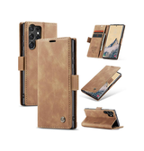 Samsung Galaxy S25 Ultra | Samsung Galaxy S25 Ultra - CaseMe™ Noble Læder Etui / Pung - Brun - DELUXECOVERS.DK