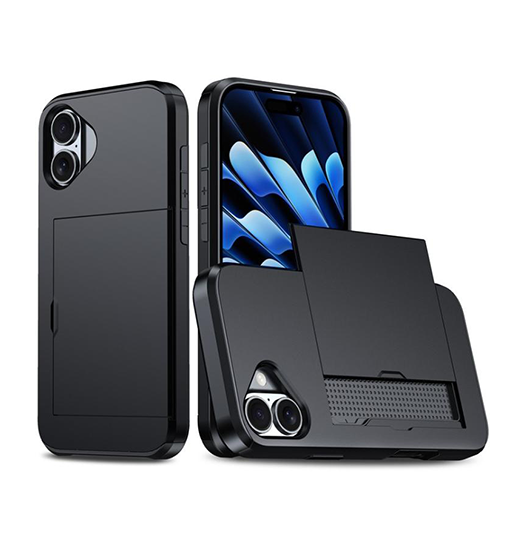 iPhone 18 | iPhone 18 - Deluxe™ Håndværker Cover M. Kortholder - Sort - DELUXECOVERS.DK