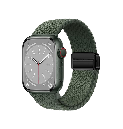 Apple Watch (42/44/SE/45/46/49mm) - Woven Magnetisk Flettet Rem - Grøn