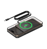 Mobilholder | FlexCharge™ / Trådløs Oplader & Anti-slip Mat til Bilen - Sort - DELUXECOVERS.DK