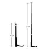 Action Kamera Tilbehør | Actionkamera Selfiestang 30–75 cm – Til GoPro, DJI Osmo & Insta360 – Sort - DELUXECOVERS.DK