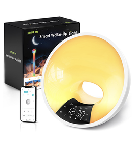 Smart Wake-up Lampe M. APP, Natlys og Solopgangseffekt