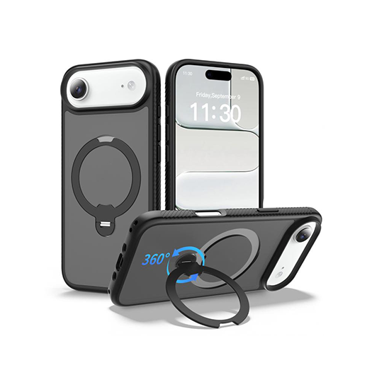 iPhone 17 Air | iPhone 17 Air - MagSafe-cover med stander - Sort - DELUXECOVERS.DK
