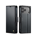 iPhone 17 Pro Max - CaseMe™ Neo Læder Cover / Pung - Sort