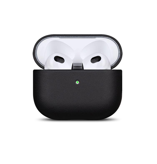 Airpods 3 | AirPods 3 | Ægte Læder Cover - Full-Grain - Sort - DELUXECOVERS.DK