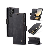 Samsung Galaxy S25 Ultra | Samsung Galaxy S25 Ultra - CaseMe™ Noble Læder Etui / Pung - Sort - DELUXECOVERS.DK