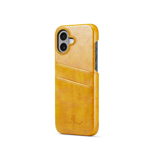 iPhone 17 | iPhone 17 - NX Design™ Læder Cover M. Kortholder - Gul - DELUXECOVERS.DK