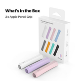 Apple Pencil Tilbehør | Apple Pencil 2 - Stylus Pen Grip - 3-pak - Hvid/Lilla/Pink - DELUXECOVERS.DK