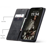 iPhone 17 Pro Max | iPhone 17 Pro Max - CaseMe™ Noble Læder Etui / Pung - Sort - DELUXECOVERS.DK