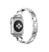 Apple Watch 38-42mm | Apple Watch (38/40/SE/41/42mm) - Diamant Stål Dame Urrem - Sølv - DELUXECOVERS.DK