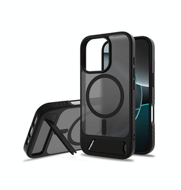 iPhone 16 Pro Max | <AAA>iPhone 16 Pro Max - Frosted MagSafe Cover M. Kickstand - Sort - DELUXECOVERS.DK