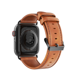 Apple Watch 38mm | Apple Watch (38/40/SE/41/42mm) - DUX DUCIS™ Business ægte læderrem - Lys Brun - DELUXECOVERS.DK
