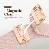Apple Watch (42/44/SE/45/46/49mm) - Woven Magnetisk Flettet Rem - Pink Sand