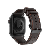 Apple Watch 42mm | Apple Watch (42/44/SE/45/46/49mm) - DUX DUCIS™ Business ægte læderrem - Brun - DELUXECOVERS.DK