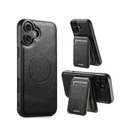 iPhone 17 | iPhone 17 - Suteni® PU-Lædercover m. Aftagelig Kortholder – Sort - DELUXECOVERS.DK