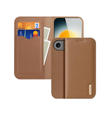 iPhone 17 Air | iPhone 17 Air - DUX DUCIS® Ægte Læder Etui M. Kortholder - Brun - DELUXECOVERS.DK