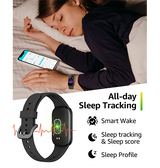 SmartWatch | Aktivitetsur IP67 - måler puls, skridt, aktivitet og søvn - Sort - DELUXECOVERS.DK