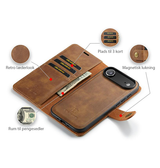iPhone 17 Air - DG.MING™ Vintage 2-i-1 Læder Etui M. Cover - Brun